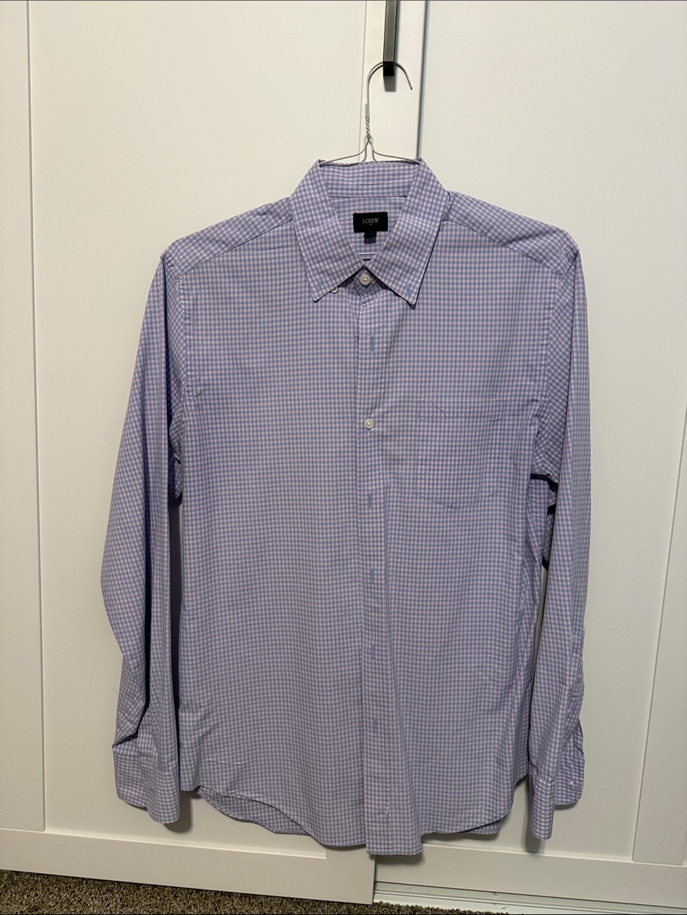 J. Crew Blue and Pink Tiny Check Dress Shirt - Size M